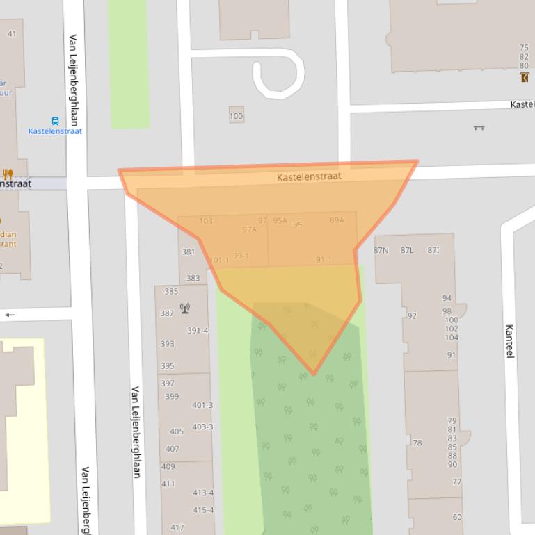 Kaart van postcodegebied 1082EA.