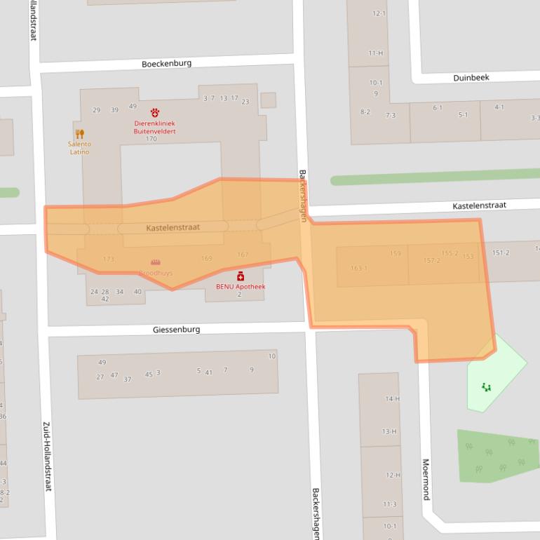 Kaart van postcodegebied 1082ED.
