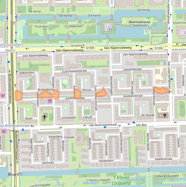 Kaart van postcodegebied 1082EJ.