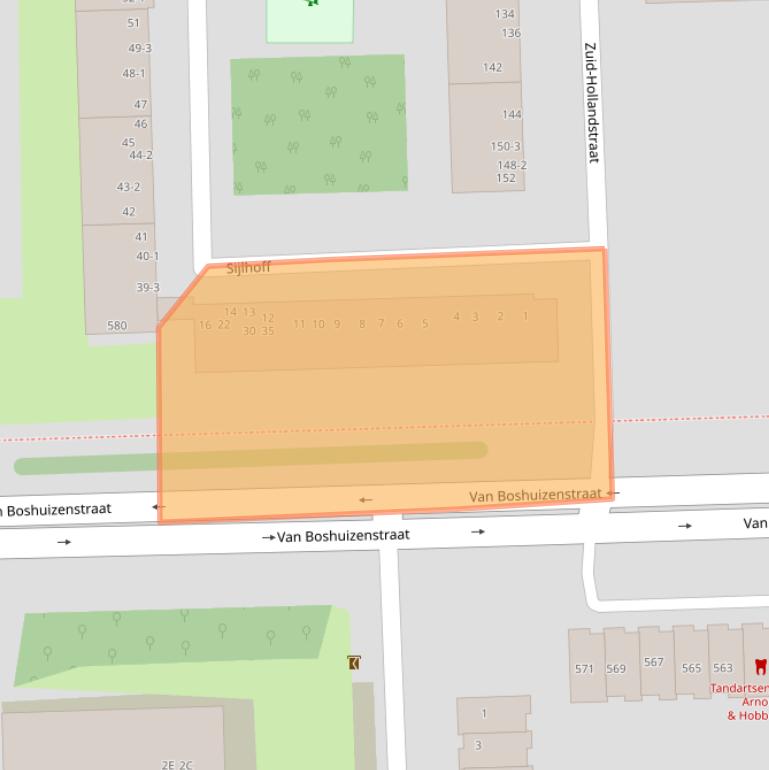 Kaart van postcodegebied 1082EP.