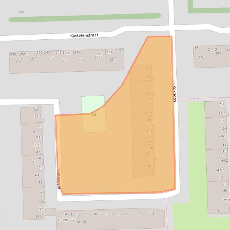 Kaart van postcodegebied 1082EW.