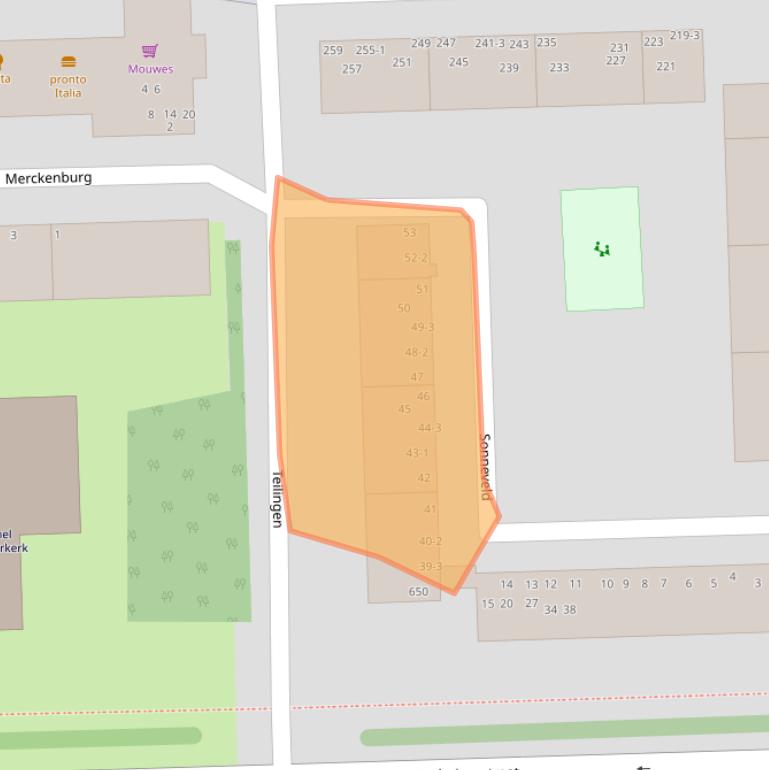Kaart van postcodegebied 1082EZ.