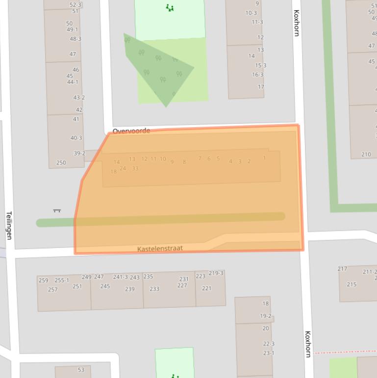 Kaart van postcodegebied 1082GA.