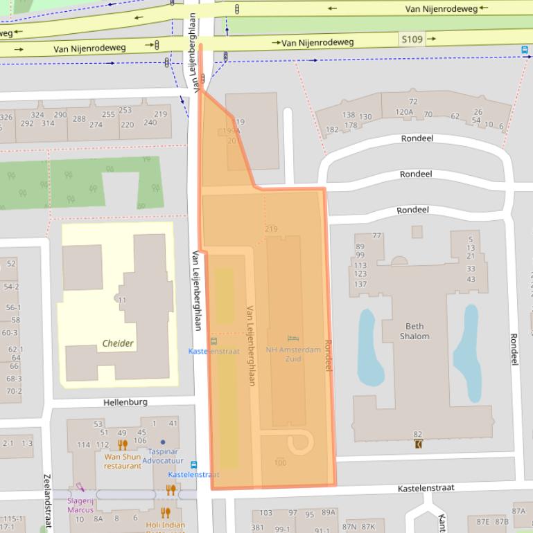 Kaart van postcodegebied 1082GG.