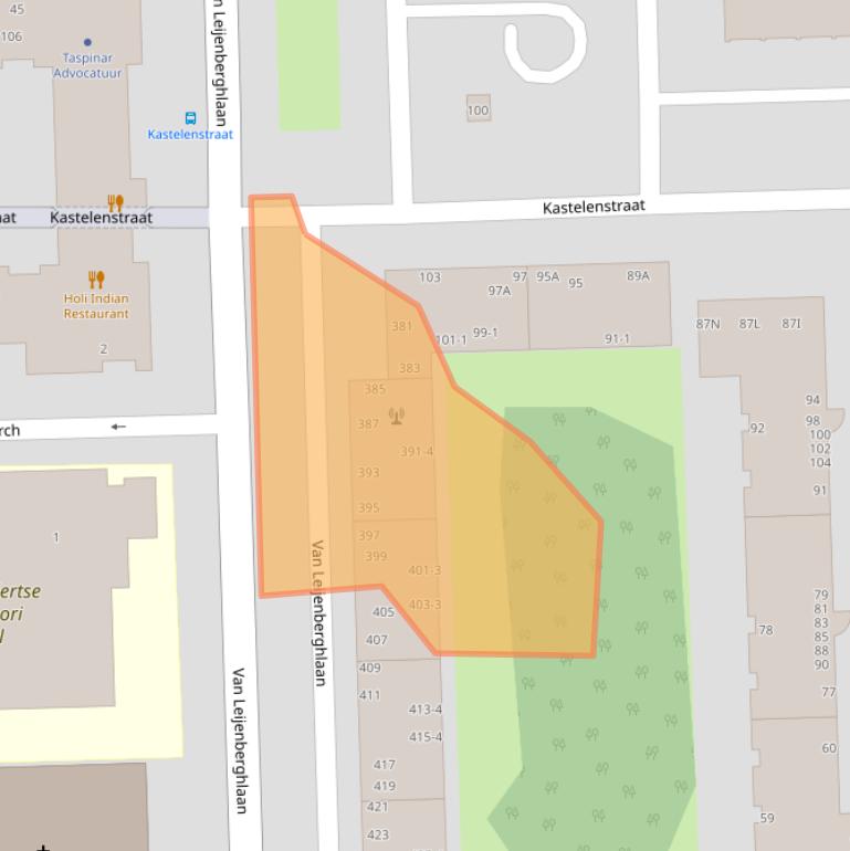 Kaart van postcodegebied 1082GK.
