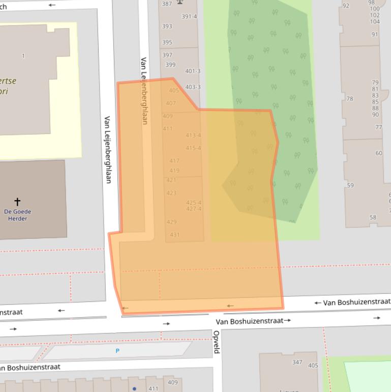 Kaart van postcodegebied 1082GL.