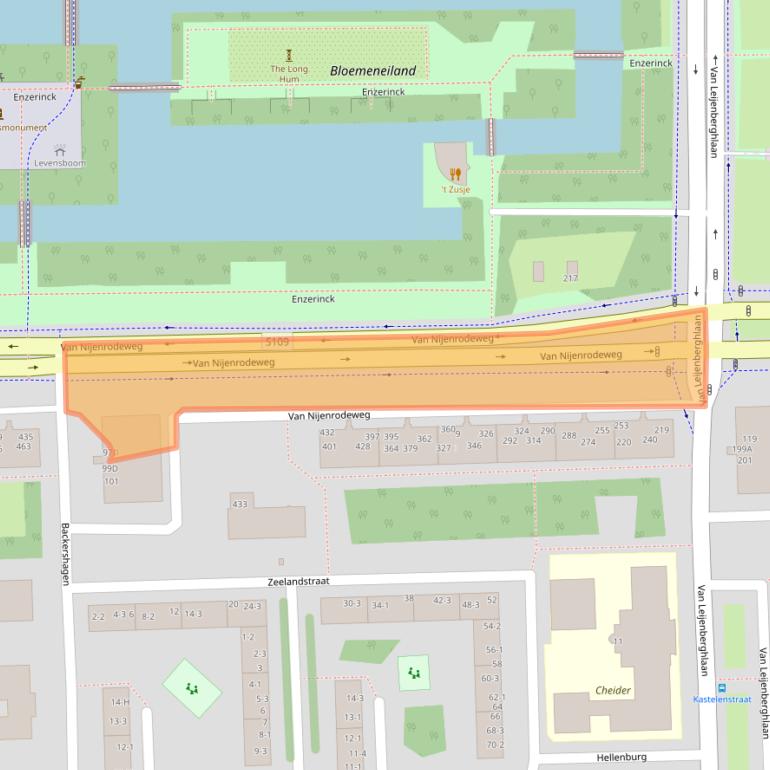 Kaart van postcodegebied 1082GR.