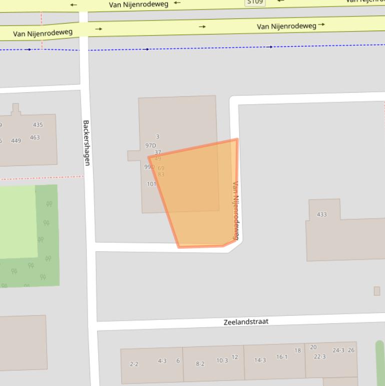 Kaart van postcodegebied 1082GS.