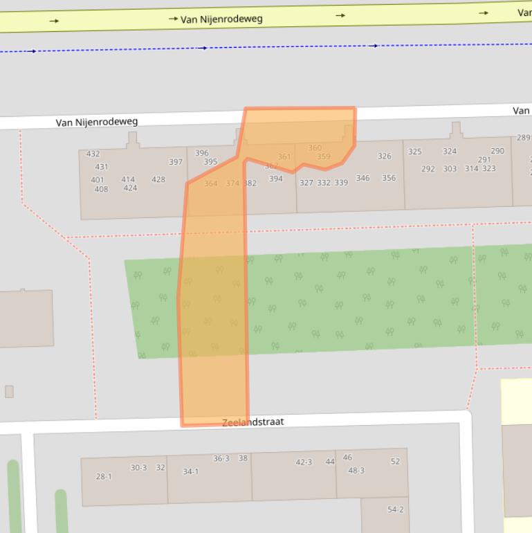 Kaart van postcodegebied 1082HE.