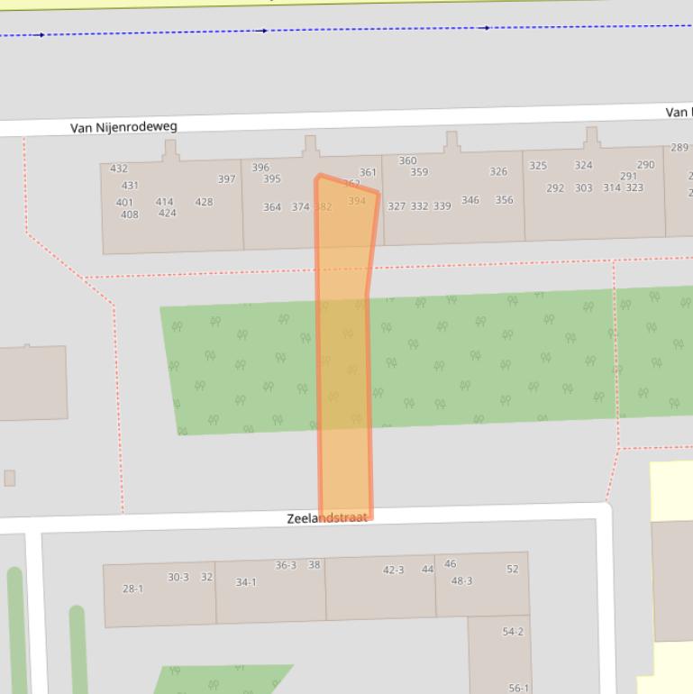 Kaart van postcodegebied 1082HG.