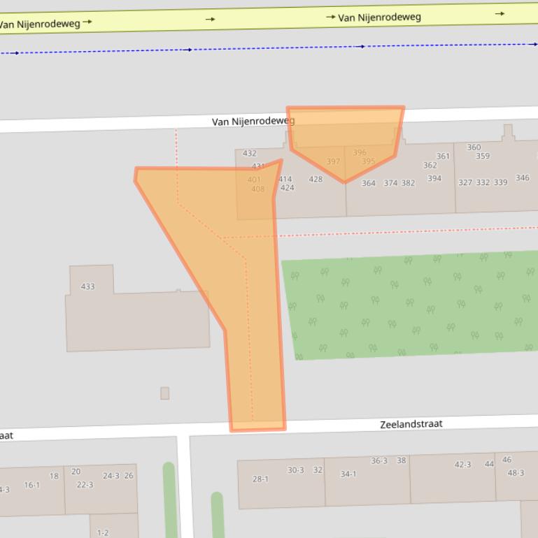 Kaart van postcodegebied 1082HH.