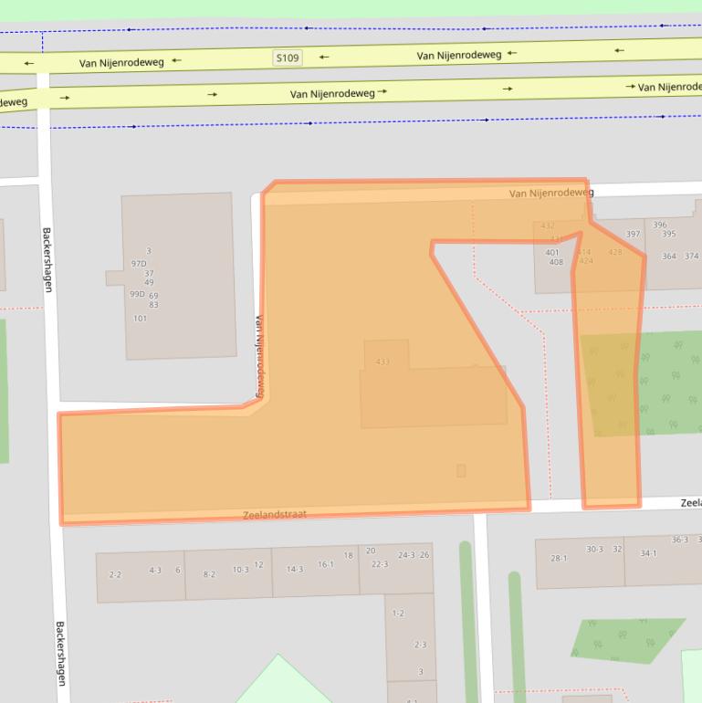 Kaart van postcodegebied 1082HJ.