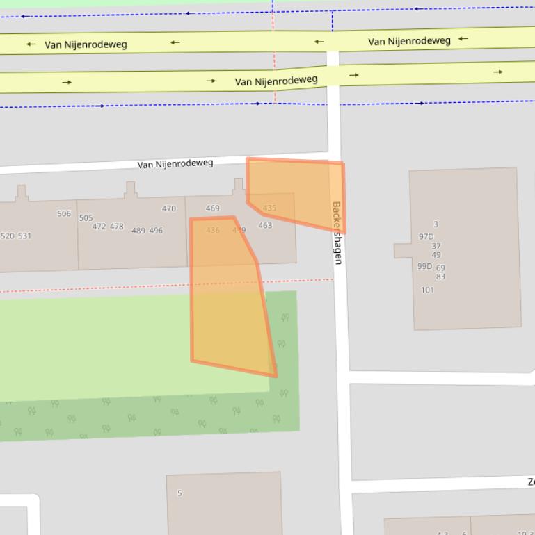 Kaart van postcodegebied 1082HK.