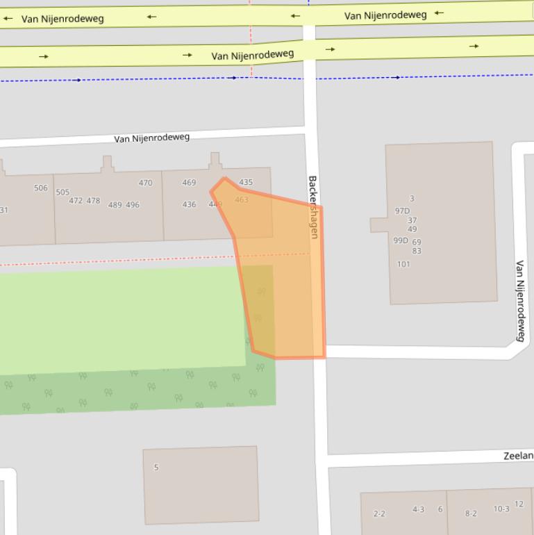 Kaart van postcodegebied 1082HL.