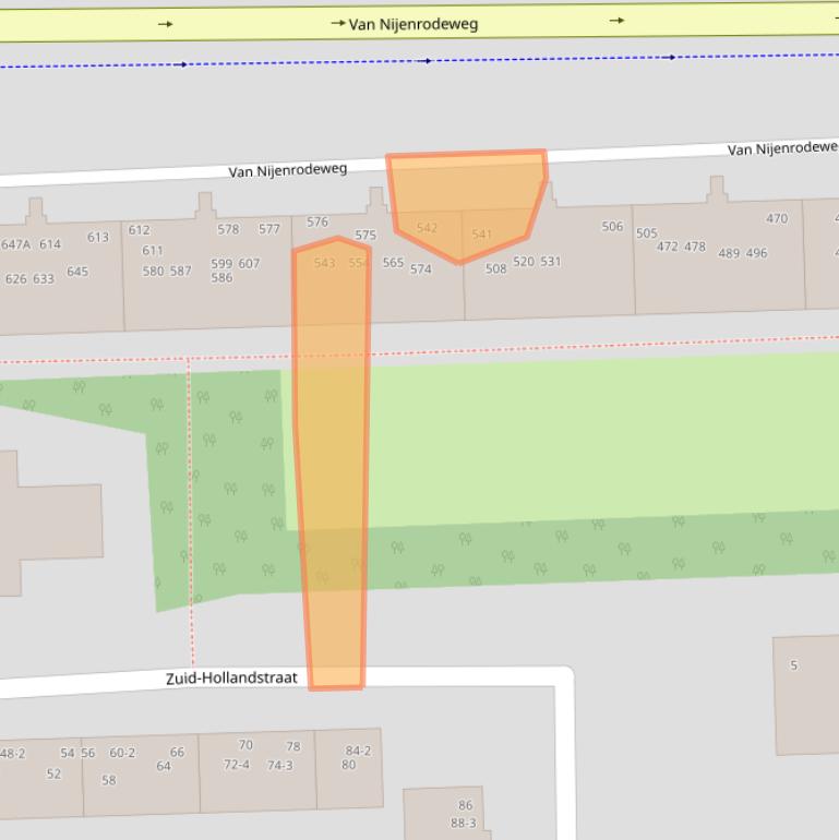 Kaart van postcodegebied 1082HS.