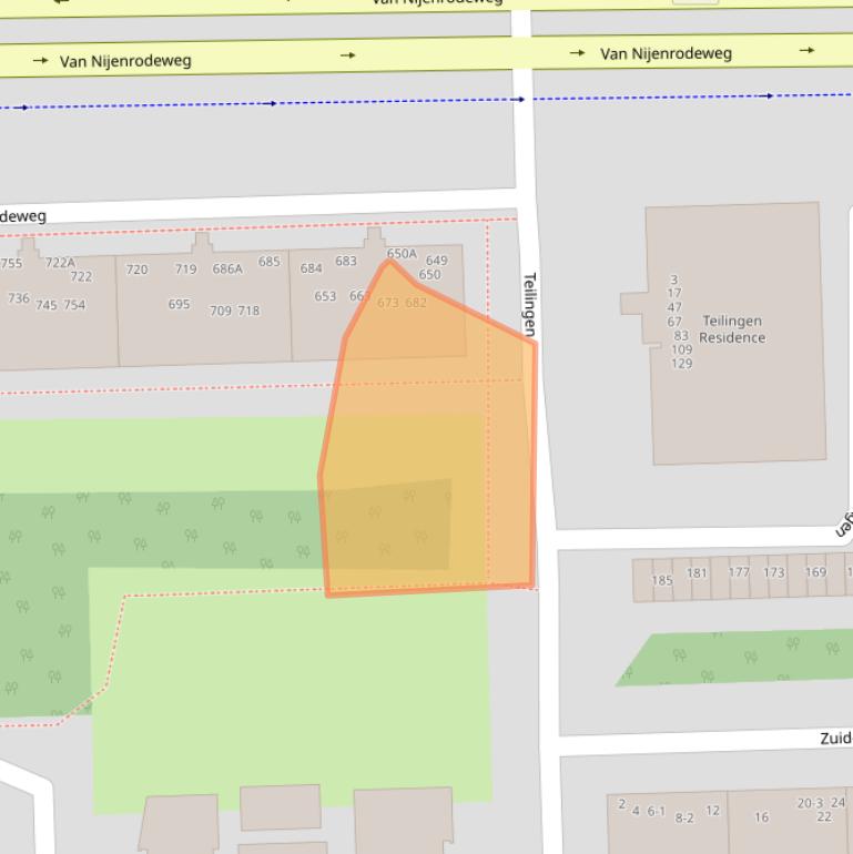 Kaart van postcodegebied 1082JB.