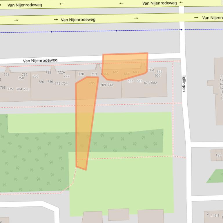 Kaart van postcodegebied 1082JC.