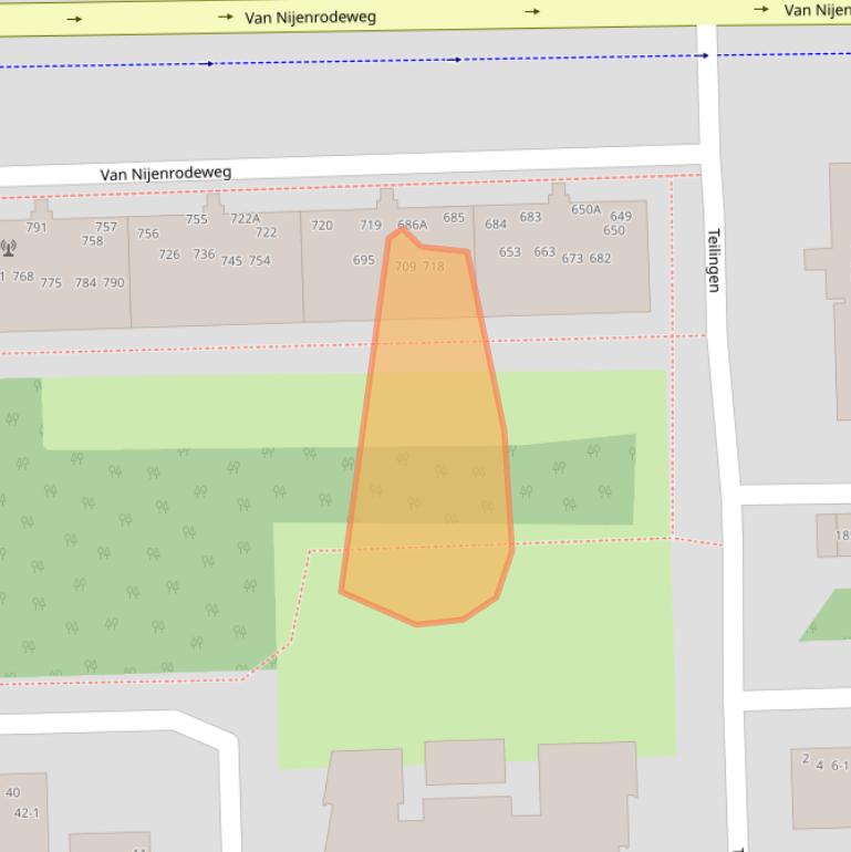 Kaart van postcodegebied 1082JD.