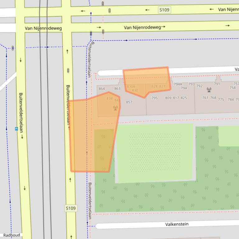 Kaart van postcodegebied 1082JM.