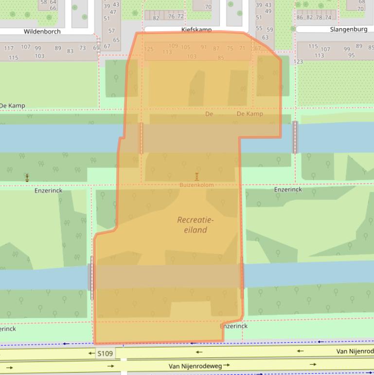 Kaart van postcodegebied 1082JZ.