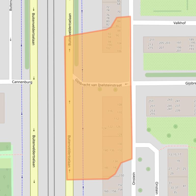 Kaart van postcodegebied 1082KM.