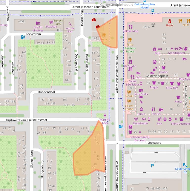 Kaart van postcodegebied 1082KV.