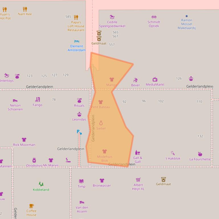 Kaart van postcodegebied 1082KX.