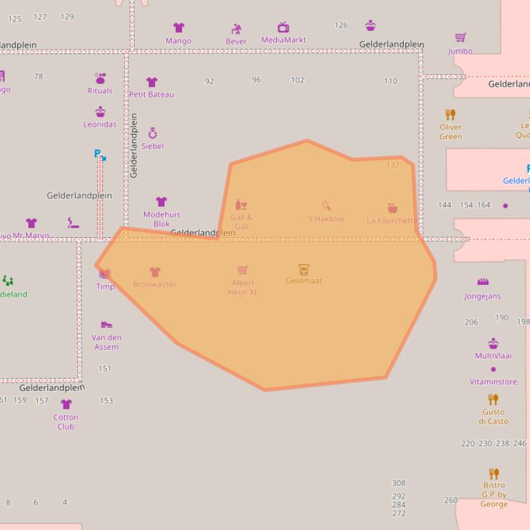 Kaart van postcodegebied 1082KZ.