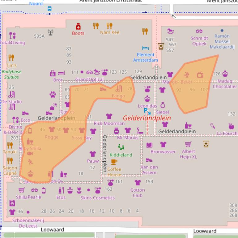 Kaart van postcodegebied 1082LB.