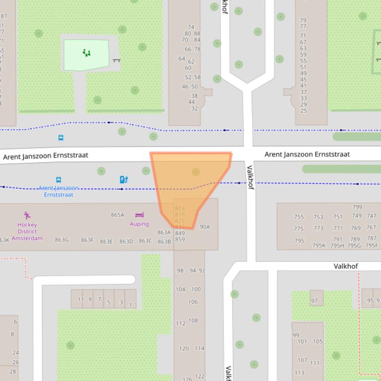 Kaart van postcodegebied 1082LM.