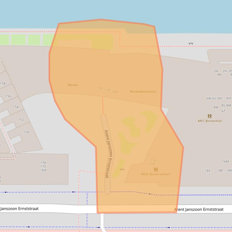 Kaart van postcodegebied 1082LP.