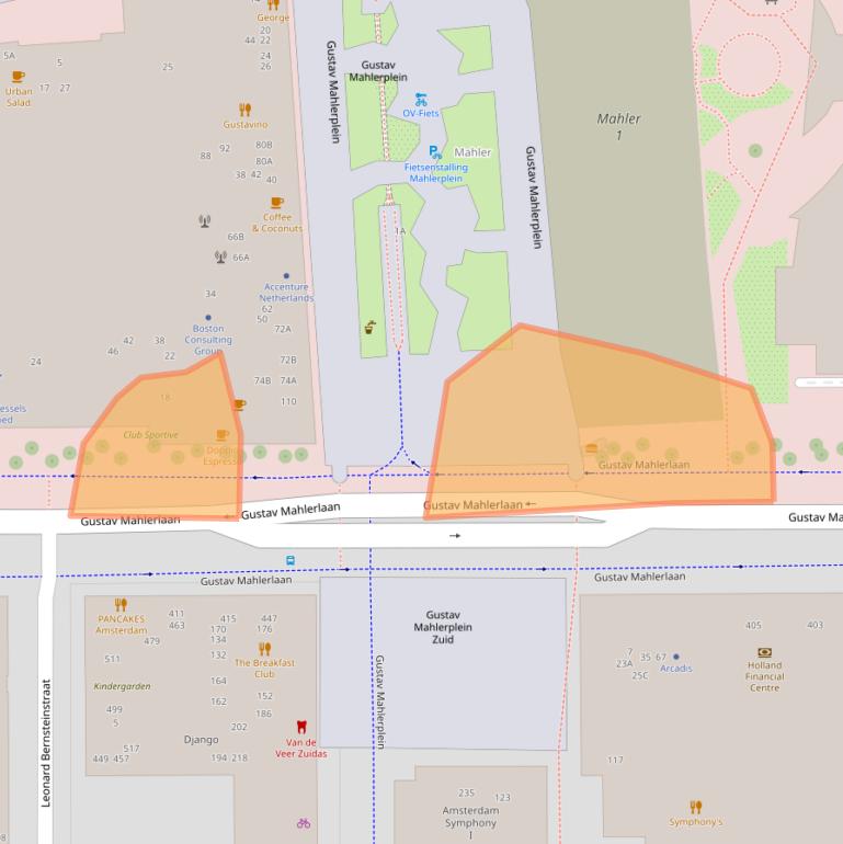 Kaart van postcodegebied 1082LS.