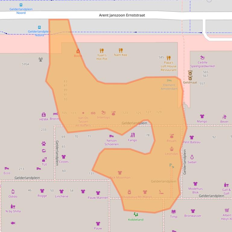 Kaart van postcodegebied 1082LV.