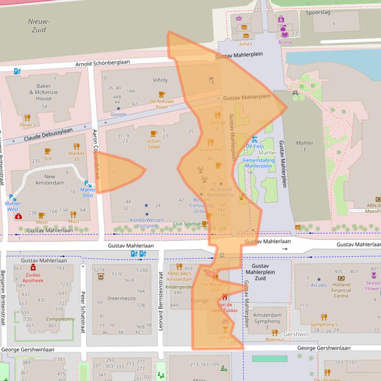 Kaart van postcodegebied 1082MA.