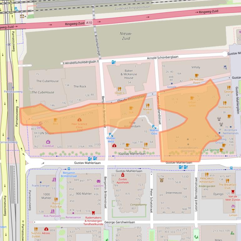 Kaart van postcodegebied 1082MC.