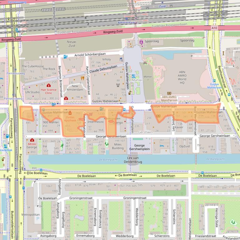 Kaart van postcodegebied 1082MK.
