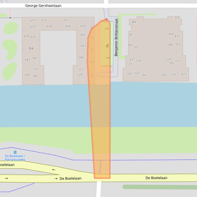 Kaart van postcodegebied 1082ML.