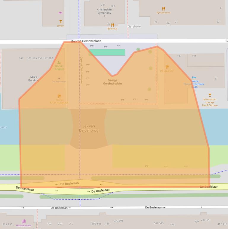 Kaart van postcodegebied 1082MV.