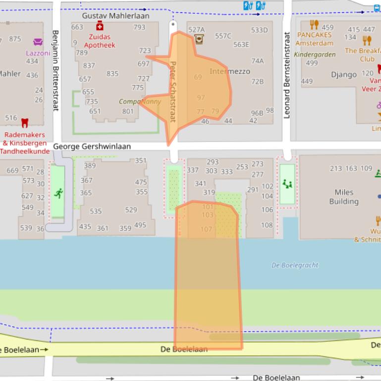 Kaart van postcodegebied 1082MX.