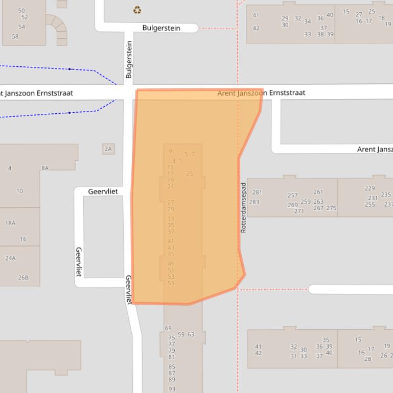 Kaart van postcodegebied 1082NL.