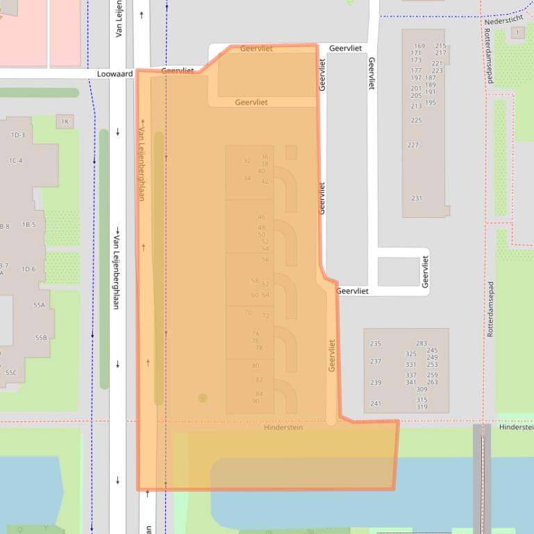 Kaart van postcodegebied 1082NV.