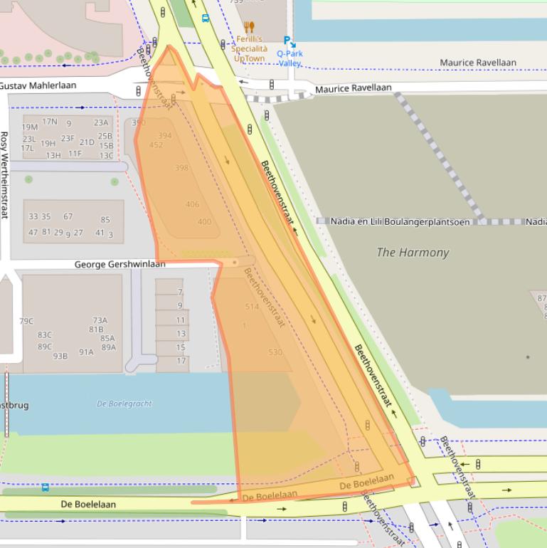 Kaart van postcodegebied 1082PR.