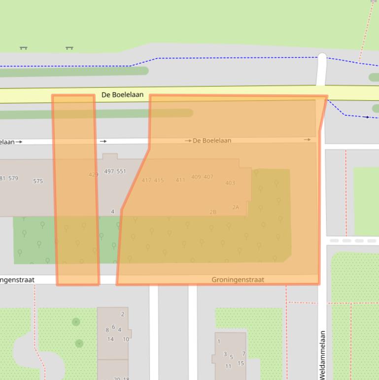 Kaart van postcodegebied 1082RJ.