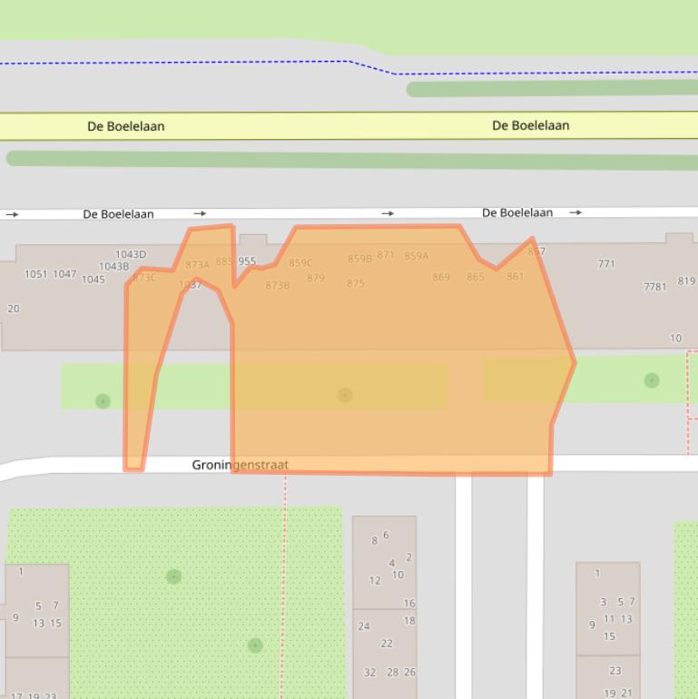 Kaart van postcodegebied 1082RW.