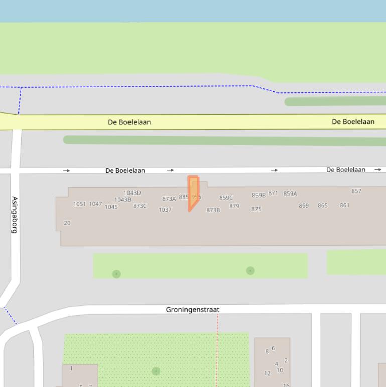 Kaart van postcodegebied 1082RX.