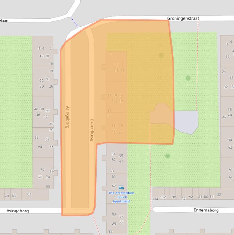 Kaart van postcodegebied 1082SC.