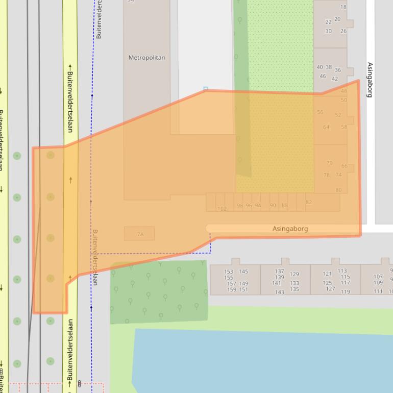 Kaart van postcodegebied 1082SK.