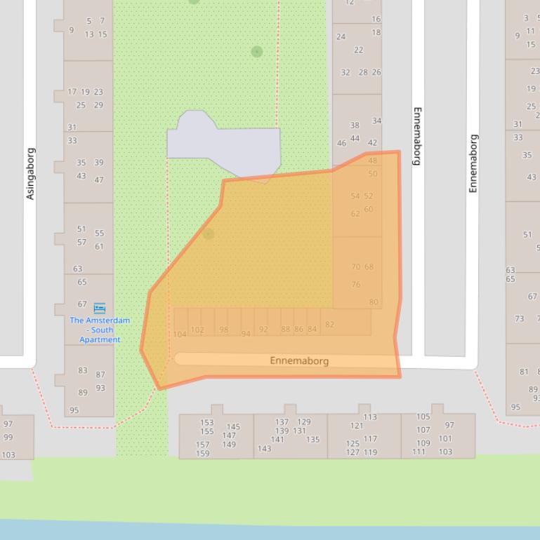 Kaart van postcodegebied 1082ST.