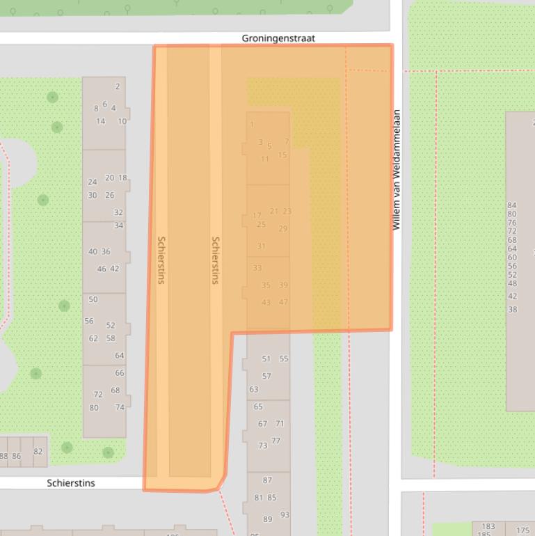 Kaart van postcodegebied 1082TC.