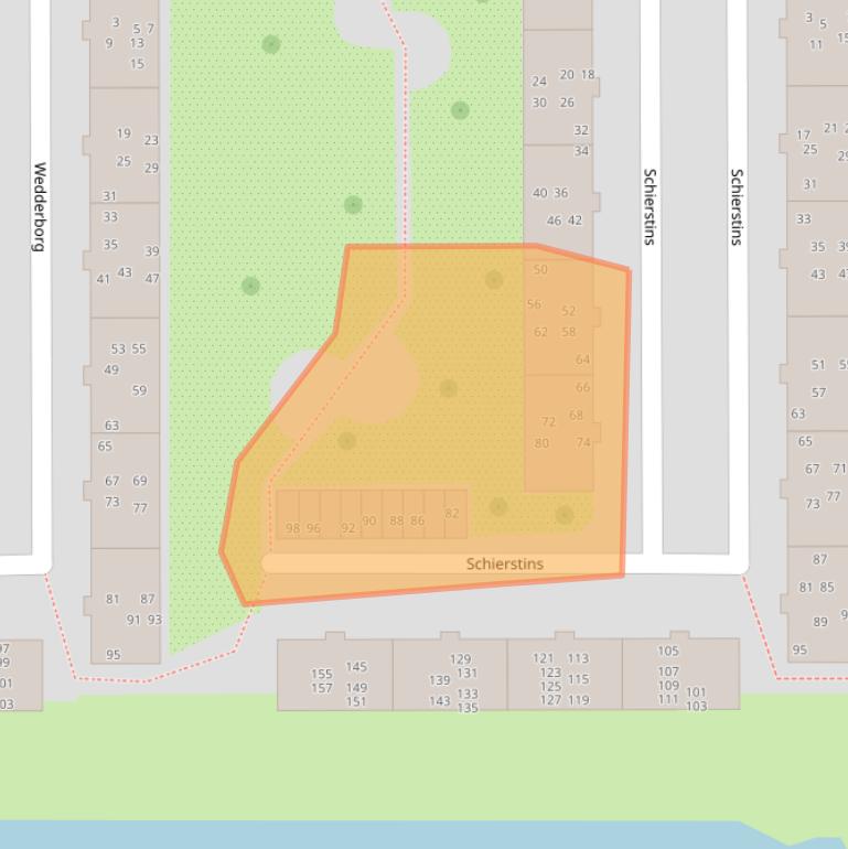 Kaart van postcodegebied 1082TJ.